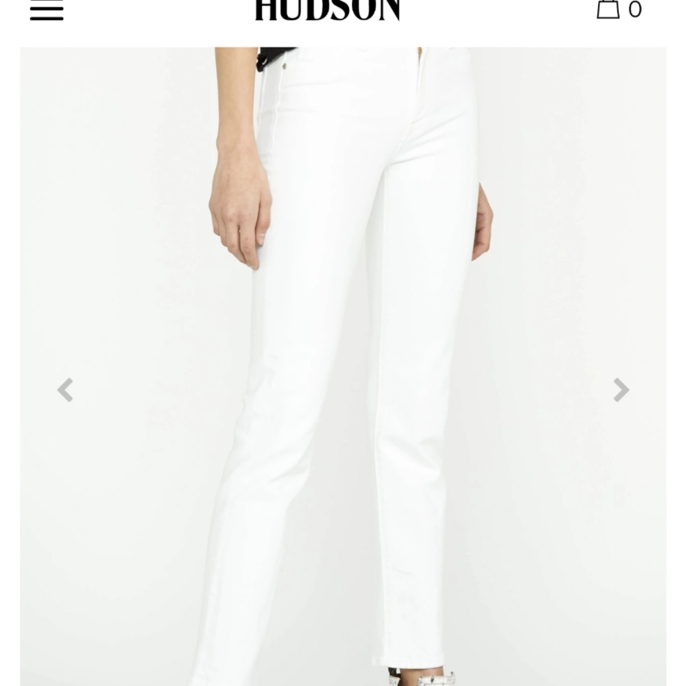 NWT Hudson Nico Midrise cigarette white Jean